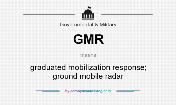 What does GMR mean? It stands for graduated mobilization response; ground mobile radar