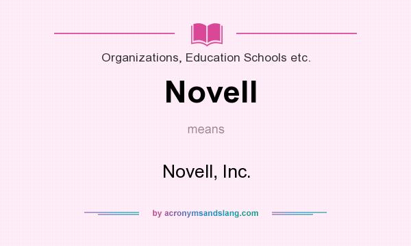What does Novell mean? It stands for Novell, Inc.