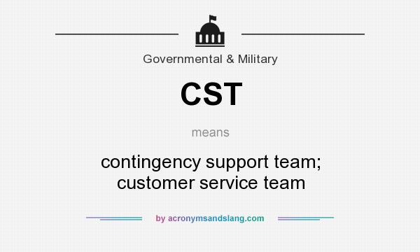 What does CST mean? It stands for contingency support team; customer service team