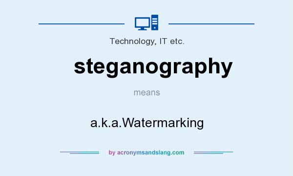 What does steganography mean? It stands for a.k.a.Watermarking
