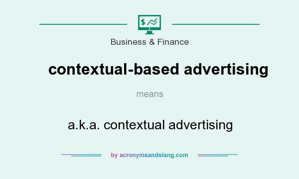 What does contextual-based advertising mean? It stands for a.k.a. contextual advertising