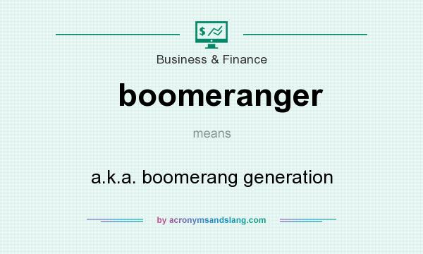 What does boomeranger mean? It stands for a.k.a. boomerang generation