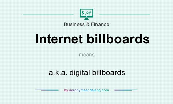 What does Internet billboards mean? It stands for a.k.a. digital billboards