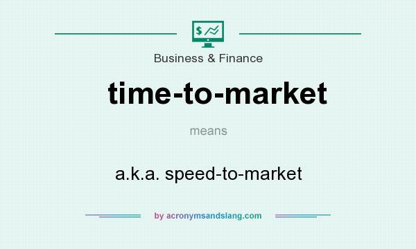 What does time-to-market mean? It stands for a.k.a. speed-to-market