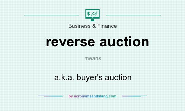 What does reverse auction mean? It stands for a.k.a. buyer`s auction