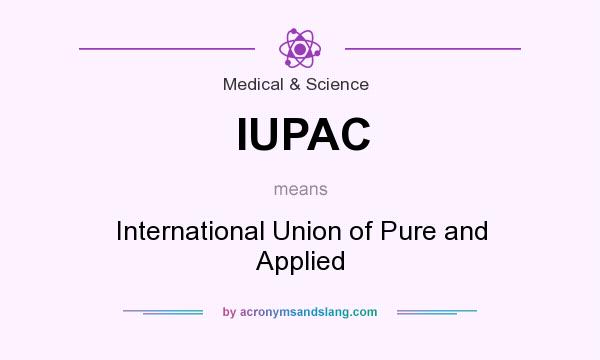 What does IUPAC mean? It stands for International Union of Pure and Applied