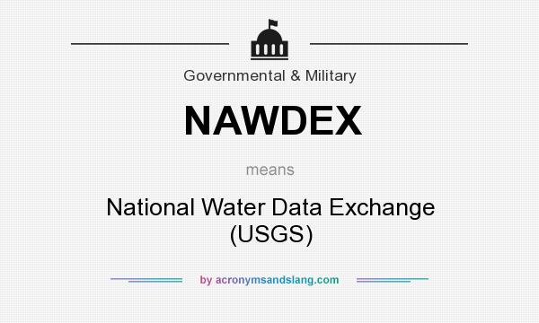 What does NAWDEX mean? It stands for National Water Data Exchange (USGS)
