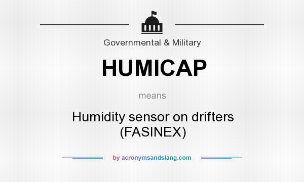 What does HUMICAP mean? It stands for Humidity sensor on drifters (FASINEX)