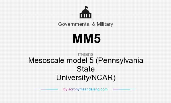 What does MM5 mean? It stands for Mesoscale model 5 (Pennsylvania State University/NCAR)
