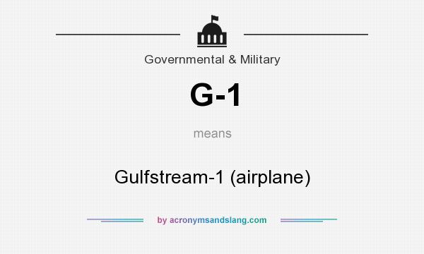 What does G-1 mean? It stands for Gulfstream-1 (airplane)