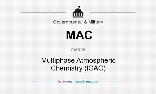 What does MAC mean? It stands for Multiphase Atmospheric Chemistry (IGAC)