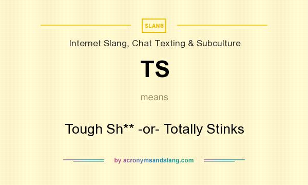 What does TS mean? It stands for Tough Sh** -or- Totally Stinks