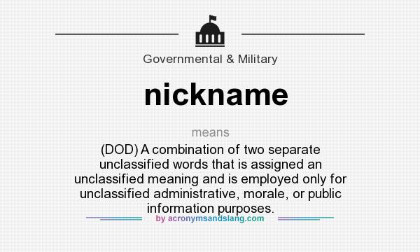 What Does Nickname Mean Definition Of Nickname Nickname Stands For 