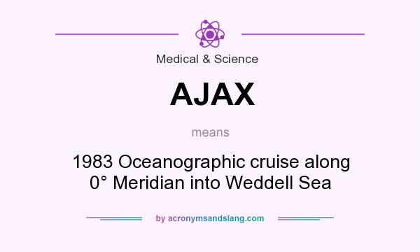 What does AJAX mean? It stands for 1983 Oceanographic cruise along 0° Meridian into Weddell Sea