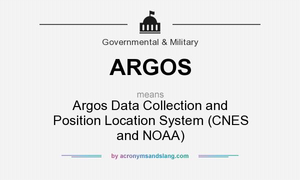 What does ARGOS mean? It stands for Argos Data Collection and Position Location System (CNES and NOAA)