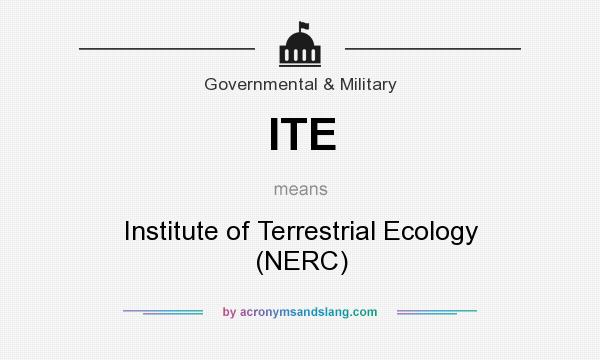 What does ITE mean? It stands for Institute of Terrestrial Ecology (NERC)