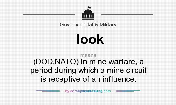 What does look mean? It stands for (DOD,NATO) In mine warfare, a period during which a mine circuit is receptive of an influence.