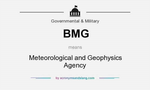 What does BMG mean? It stands for Meteorological and Geophysics Agency