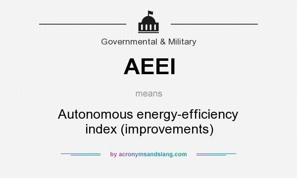 What does AEEI mean? It stands for Autonomous energy-efficiency index (improvements)