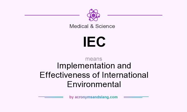 What does IEC mean? It stands for Implementation and Effectiveness of International Environmental