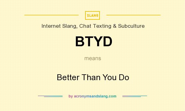 What does BTYD mean? It stands for Better Than You Do