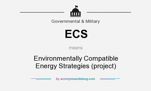 What does ECS mean? It stands for Environmentally Compatible Energy Strategies (project)