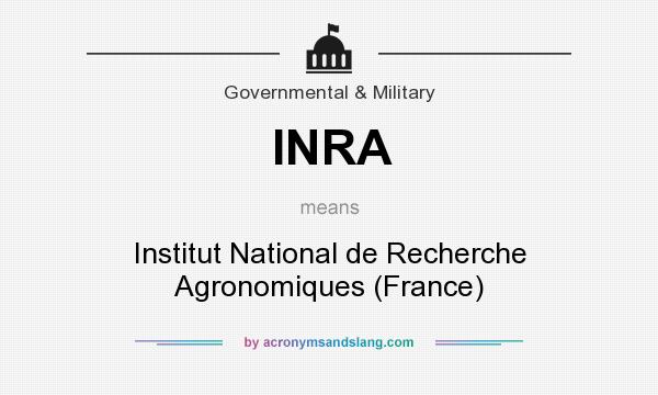 What does INRA mean? It stands for Institut National de Recherche Agronomiques (France)