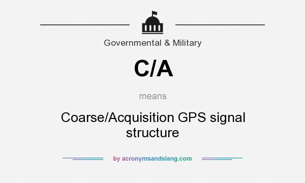 What does C/A mean? It stands for Coarse/Acquisition GPS signal structure