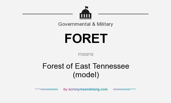 What does FORET mean? It stands for Forest of East Tennessee (model)