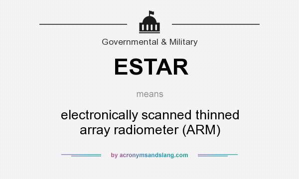 What does ESTAR mean? It stands for electronically scanned thinned array radiometer (ARM)