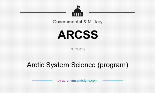 What does ARCSS mean? It stands for Arctic System Science (program)