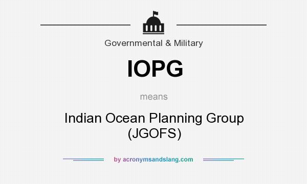 What does IOPG mean? It stands for Indian Ocean Planning Group (JGOFS)