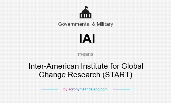 What does IAI mean? It stands for Inter-American Institute for Global Change Research (START)
