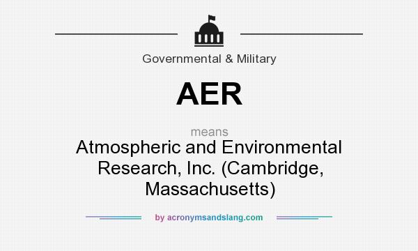 What does AER mean? It stands for Atmospheric and Environmental Research, Inc. (Cambridge, Massachusetts)