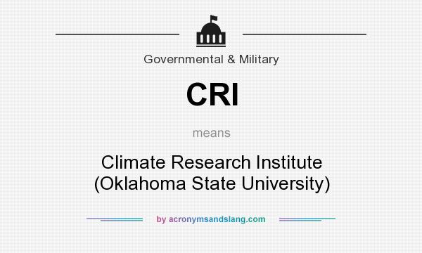 What does CRI mean? It stands for Climate Research Institute (Oklahoma State University)