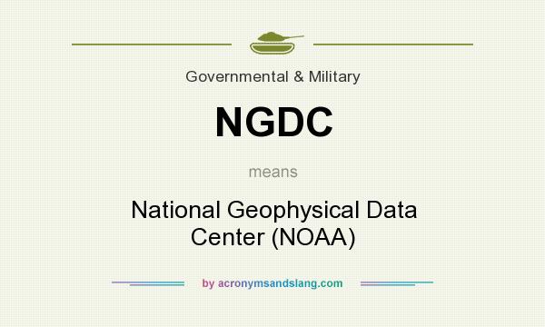 What does NGDC mean? It stands for National Geophysical Data Center (NOAA)