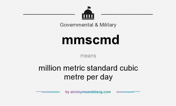 What does mmscmd mean? It stands for million metric standard cubic metre per day