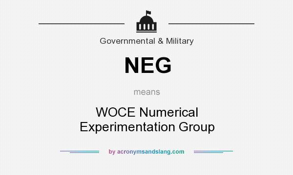 What does NEG mean? It stands for WOCE Numerical Experimentation Group