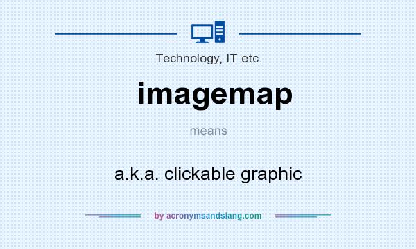 What does imagemap mean? It stands for a.k.a. clickable graphic