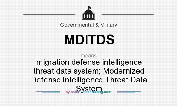 What does MDITDS mean? It stands for migration defense intelligence threat data system; Modernized Defense Intelligence Threat Data System