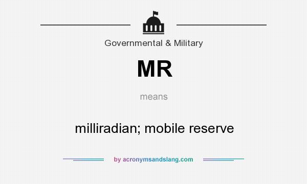What does MR mean? It stands for milliradian; mobile reserve