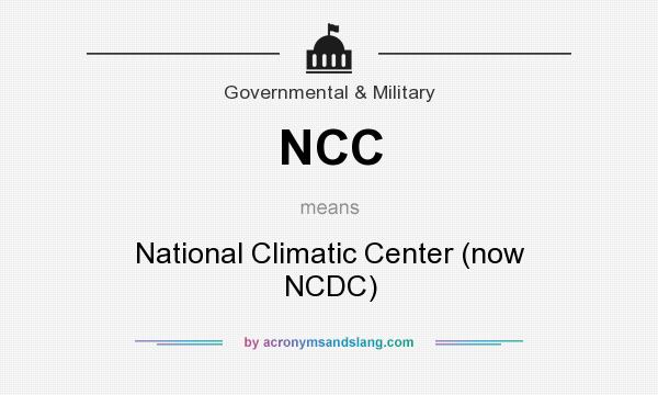 What does NCC mean? It stands for National Climatic Center (now NCDC)