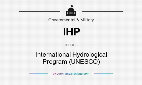 What does IHP mean? It stands for International Hydrological Program (UNESCO)