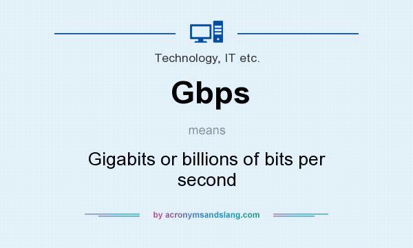 What does Gbps mean? It stands for Gigabits or billions of bits per second