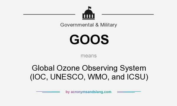 What does GOOS mean? It stands for Global Ozone Observing System (IOC, UNESCO, WMO, and ICSU)