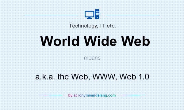 What does World Wide Web mean? It stands for a.k.a. the Web, WWW, Web 1.0