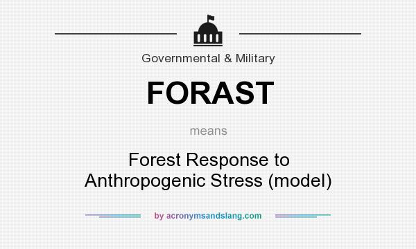 What does FORAST mean? It stands for Forest Response to Anthropogenic Stress (model)