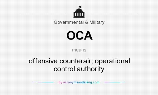 What does OCA mean? It stands for offensive counterair; operational control authority