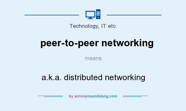 What does peer-to-peer networking mean? It stands for a.k.a. distributed networking