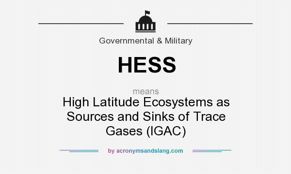 What does HESS mean? It stands for High Latitude Ecosystems as Sources and Sinks of Trace Gases (IGAC)